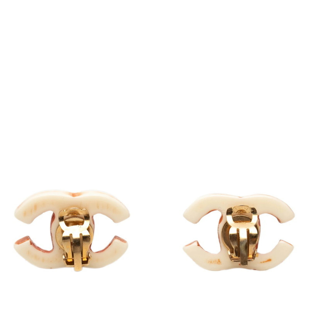 CHANEL Brown Logo Earrings - Picture 2 of 3